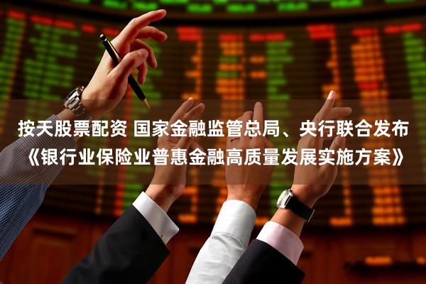 按天股票配资 国家金融监管总局、央行联合发布《银行业保险业普惠金融高质量发展实施方案》